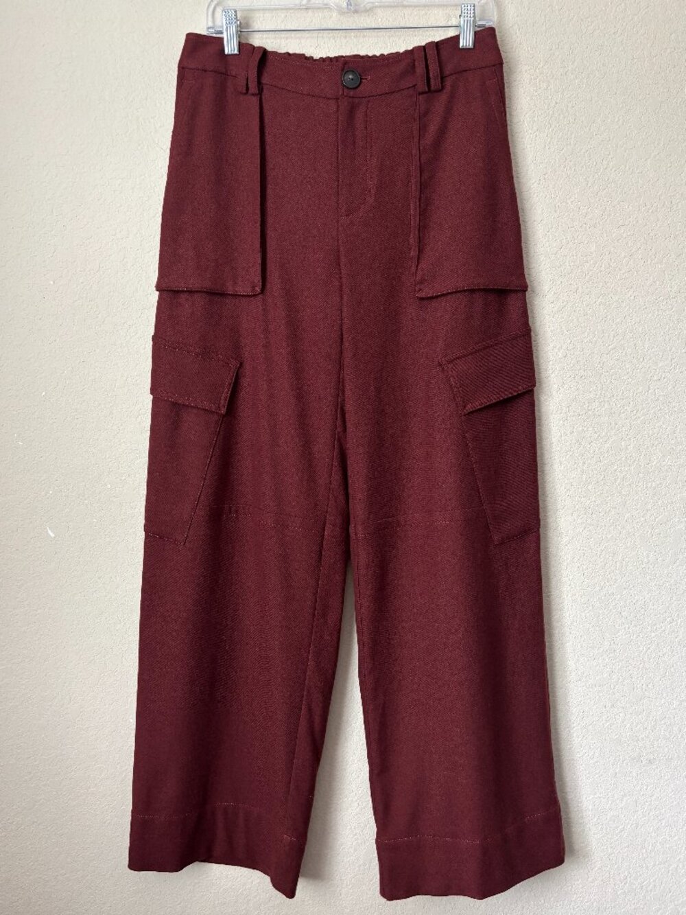Vince Raver Flannel Wool Blend Cargo Pants in Dark Cinnamon Stick - Picture 3 of 14